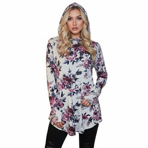 LuLaRoe Amber Small White Pink Floral Lightweight Hoodie